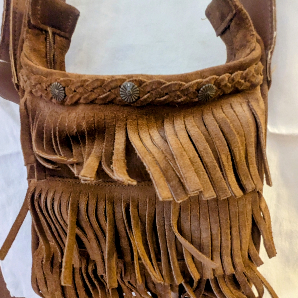 2000s Fringed Suede Minnetonka purse